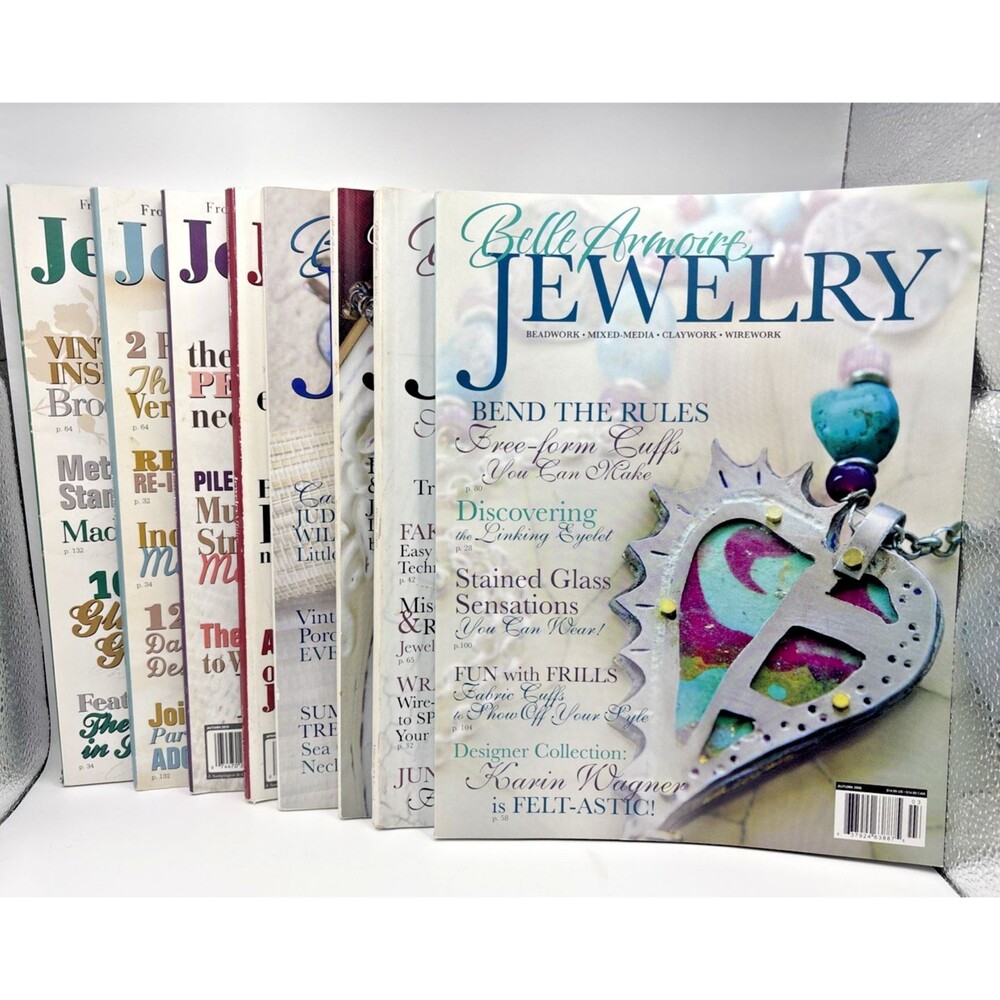 Lot of 8 Belle Armoire Jewelry & Jewelry Affaire Magazines 2008-2011 Stampington